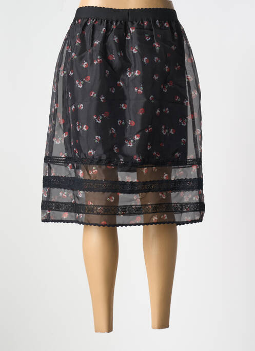 Jupe mi-longue doublure textile noir NAF NAF femme
