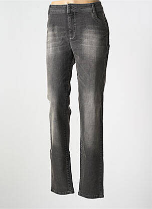 Jeans coupe slim stretch taille normale gris GINA LAURA femme