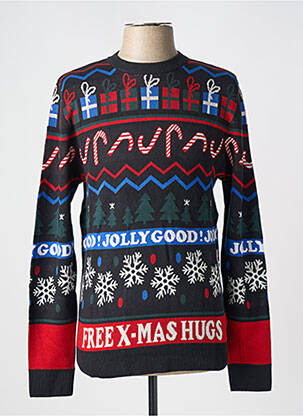 Pull col rond manches longues bleu JACK & JONES homme