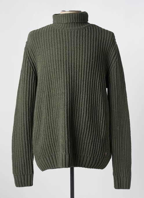 Pull col roulé vert PETROL INDUSTRIES pour homme