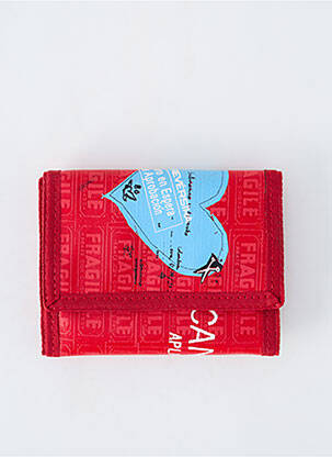 Portefeuille effet matière satinée rouge REVERSIKA femme