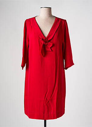 Robe courte manches 3/4 manches 3/4 rouge LES BONHEURS DE SOPHIE femme