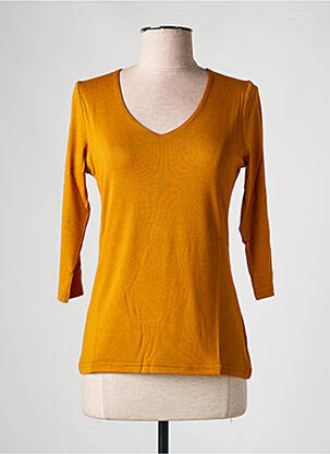 Top coupe cintrée manches 3/4 jaune LES BONHEURS DE SOPHIE femme