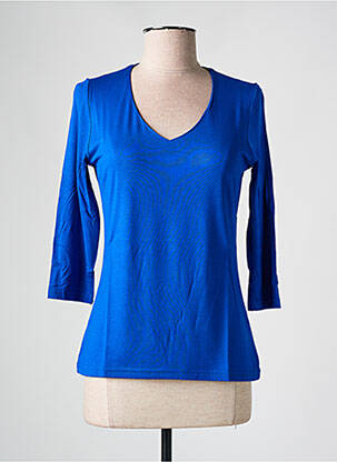 Top coupe cintrée manches 3/4 bleu LES BONHEURS DE SOPHIE femme