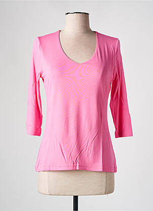 Top coupe cintrée manches 3/4 rose clair LES BONHEURS DE SOPHIE femme