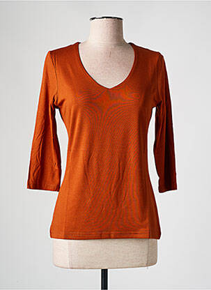 Top coupe cintrée manches 3/4 marron LES BONHEURS DE SOPHIE femme