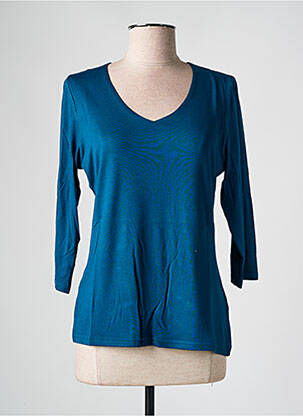 Top coupe cintrée manches 3/4 bleu LES BONHEURS DE SOPHIE femme