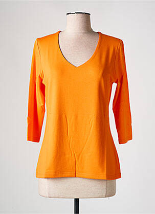 Top coupe cintrée manches 3/4 orange LES BONHEURS DE SOPHIE femme