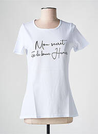T-shirt sérigraphie manches courtes blanc LES BONHEURS DE SOPHIE femme