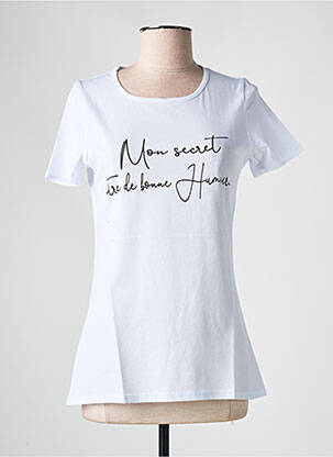T-shirt sérigraphie manches courtes blanc LES BONHEURS DE SOPHIE femme