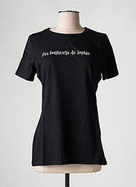 T-shirt sérigraphie manches courtes noir LES BONHEURS DE SOPHIE femme