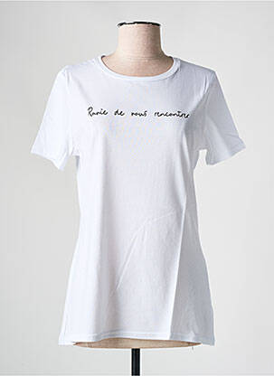 T-shirt sérigraphie manches courtes blanc LES BONHEURS DE SOPHIE femme
