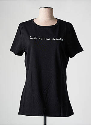 T-shirt sérigraphie manches courtes noir LES BONHEURS DE SOPHIE femme