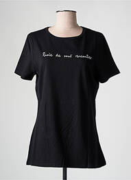 T-shirt sérigraphie manches courtes noir LES BONHEURS DE SOPHIE femme