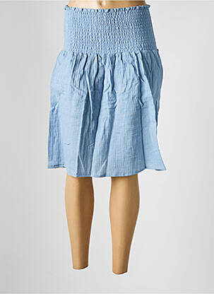 Jupe mi-longue taille élastique bleu LES BONHEURS DE SOPHIE femme