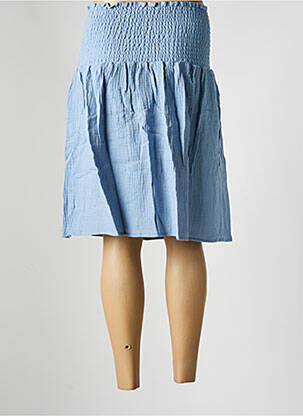Jupe mi-longue taille élastique bleu LES BONHEURS DE SOPHIE femme