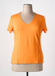 T-shirt col v manches courtes orange LES BONHEURS DE SOPHIE femme