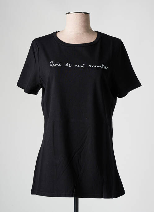 T-shirt sérigraphie manches courtes noir LES BONHEURS DE SOPHIE femme