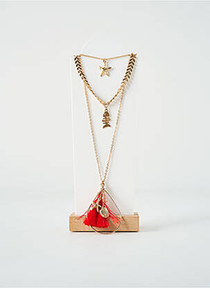 Sautoir matériaux métal rouge TATA GISELE femme