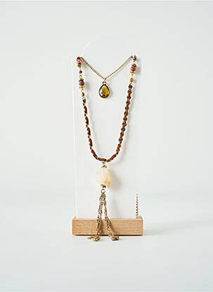 Sautoir matériaux métal marron TATA GISELE femme