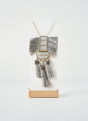 Sautoir matériaux métal gris TATA GISELE femme