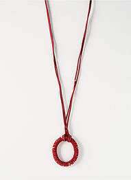 Sautoir fermeture fermoir mousqueton rouge TATA GISELE femme