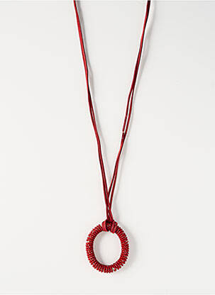 Sautoir fermeture fermoir mousqueton rouge TATA GISELE femme