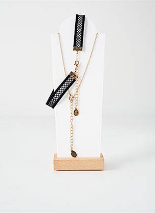 Collier matériaux métal noir TATA GISELE femme