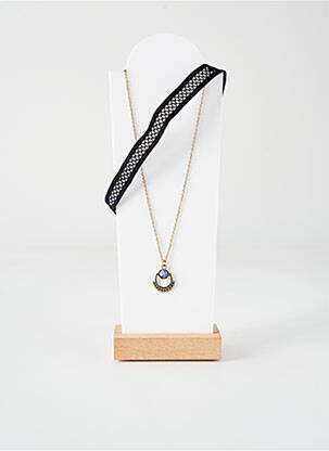 Collier matériaux métal noir TATA GISELE femme