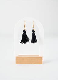 Boucles d’oreilles matériaux métal noir TATA GISELE femme