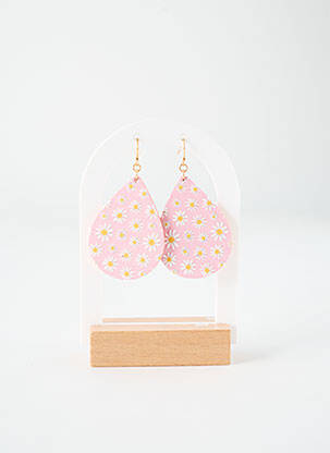 Boucles d’oreilles imprimé rose TATA GISELE femme
