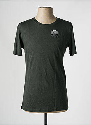 T-shirt stretch manches courtes vert DEFACTO homme