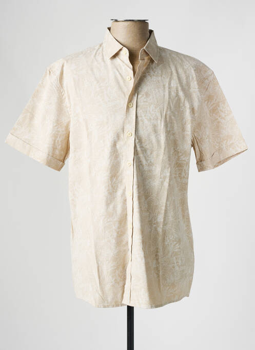 Chemise manches courtes beige DEFACTO pour homme