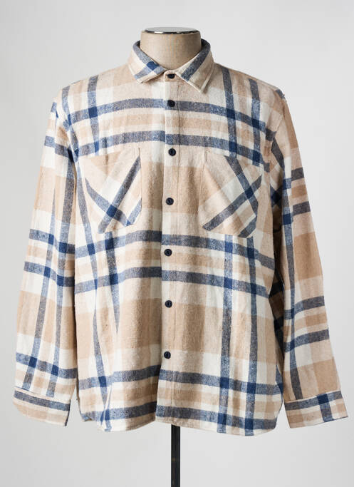 Chemise manches longues beige DEFACTO pour homme