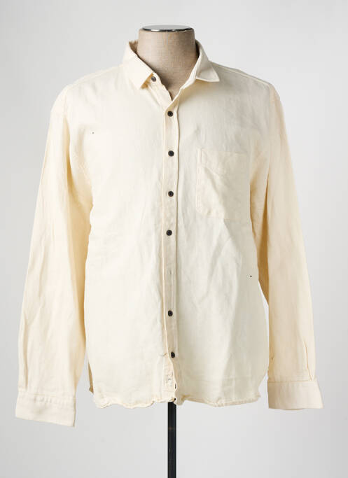 Chemise manches longues beige DEFACTO pour homme