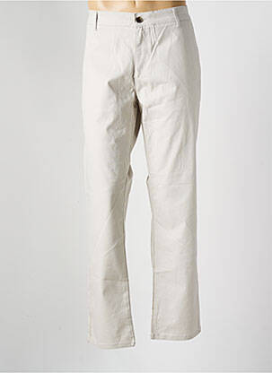 Pantalon droit tissage popeline taille normale beige DEFACTO homme