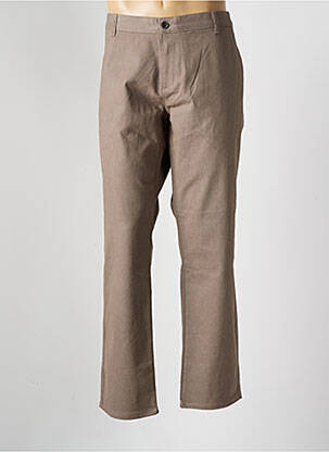 Pantalon droit tissage popeline taille normale marron DEFACTO homme