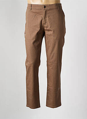 Pantalon droit tissage popeline taille normale marron DEFACTO homme