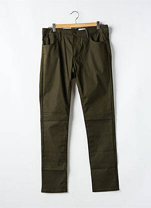 Pantalon slim tissage popeline taille normale vert DEFACTO homme
