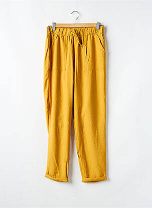 Pantalon droit tissage popeline taille normale jaune DEFACTO homme