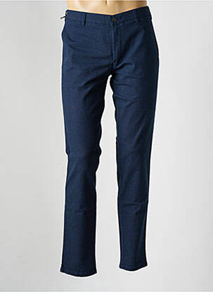 Pantalon chino tissage chiné taille normale bleu MMX homme
