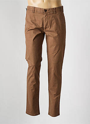 Pantalon chino tissage chiné taille normale marron MMX homme