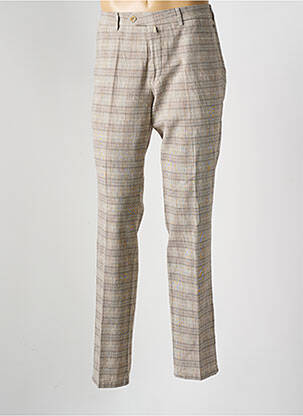 Pantalon chino imprimé imprimé prince de galle taille normale marron MEYER homme