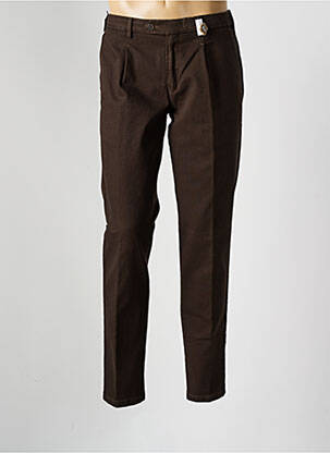 Pantalon chino tissage chiné taille basse marron MMX homme