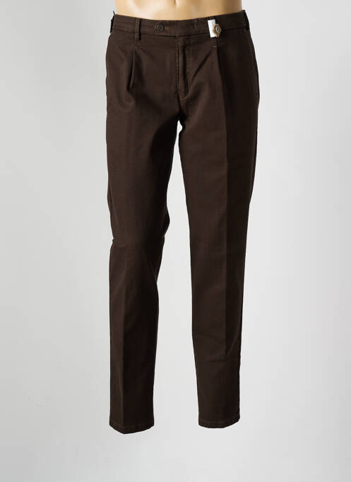 Pantalon chino tissage chiné taille basse marron MMX homme