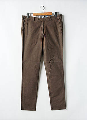 Pantalon chino tissage chiné taille normale marron MMX homme