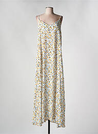 Robe longue manches bretelles ajustables fines bretelles jaune CHERRY PARIS femme