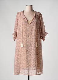 Robe courte coupe fluide manches 3/4 orange CREAM femme
