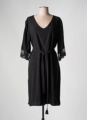 Robe mi-longue manches 3/4 manches 3/4 noir CREAM femme