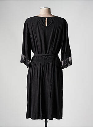 Robe mi-longue manches 3/4 manches 3/4 noir CREAM femme